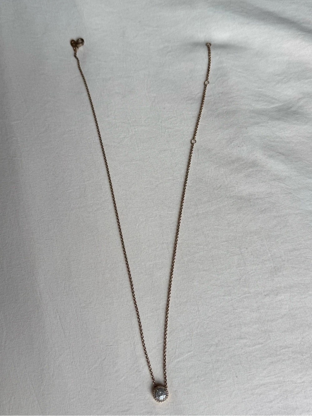 PANDORA Rose Gold Sparkling Round Halo CZ Pendant Necklace